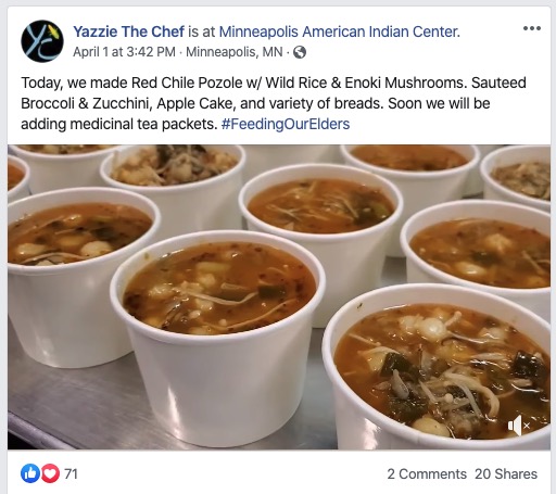 Yazzie the Chef Facebook post